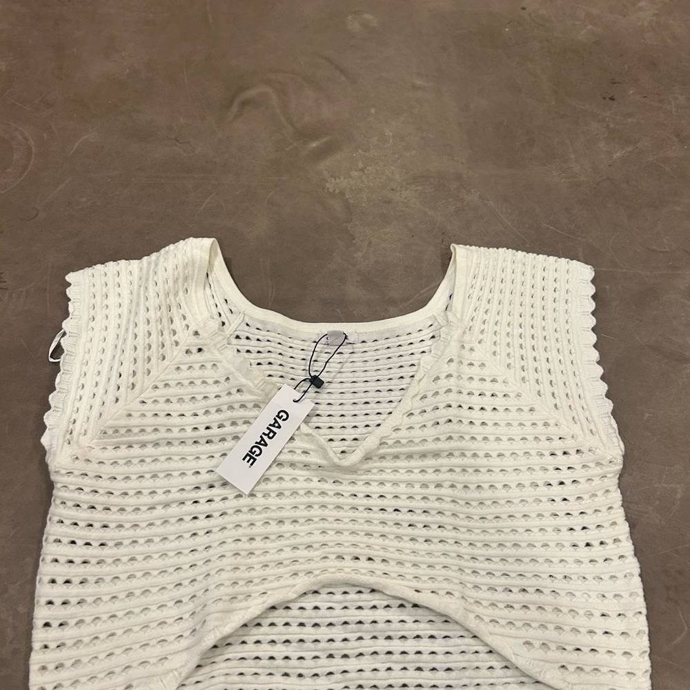 Garage White Knit Women's Top